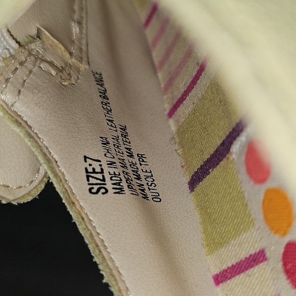 Vintage Gymboree Leather Light Green Spring Summer Slides Clog Sandals Size 7 - Picture 8 of 11